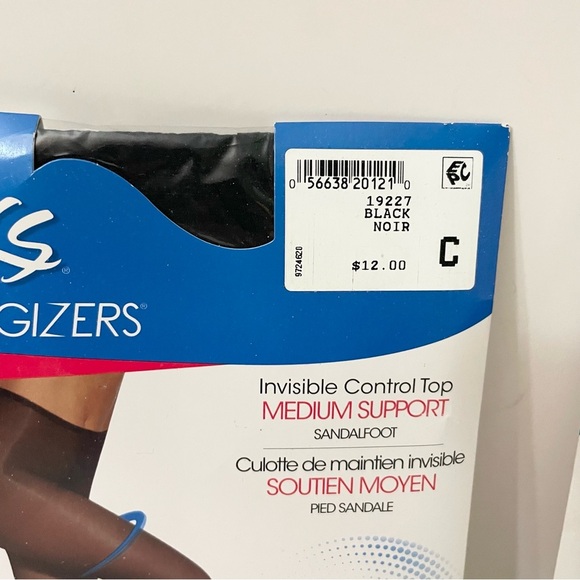 Energizers Black Control Top Hosiery Firm And Medium Support Pantyhose Size C - Picture 6 of 10